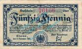 Notgeld DE 50 Pf. Cleve , Notgeld 50 Pfennig Schein in gbr. Tieste 1155.10.01 , Rheinland 1918 -