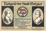 Notgeld De 25 Pf. Wetzlar , Notgeld 25 Pfennig Schein -B- in kfr. Tieste 7875.10.36 Rheinland 1920 -