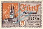 Notgeld DE 5 Pf. -KN ü. 151.000- Stendal , Notgeld 5 Pfennig Schein in kfr. Tieste 7130.25.20 , SA von 1920 -