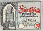 Notgeld DE 50 Pf. Stendal , Notgeld 50 Pfennig Schein in kfr. Tieste 7130.25.01 , SA von 1920 -