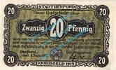 Notgeld De 20 Pf. Herford , Notgeld 20 Pfennig Schein in kfr. Tieste 2945.05.17 Westfalen von 1917 -