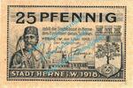 Notgeld DE 25 Pf. Herne , Notgeld 25 Pfennig Schein in kfr. Tieste 2960.10.21 , Westfalen von 1918 -