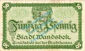 Notgeld DE 50 Pf. Wandsbek , Notgeld 50 Pfennig Schein in gbr. Tieste 7695.10.05 , Schleswig 1918 -
