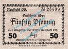 Notgeld DE 50 Pf. Neustadt OS. Notgeld 50 Pfennig Schein in kfr. Tieste 4960.20.06 , Oberschlesien -