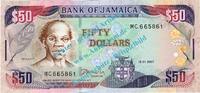 Jamaika 50 Dollar Banknote Jamaika - Jamaica , 50 Dollar Schein -S.Sharpe- von 2007 in unc - kfr -