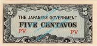 Philippinen 5 Centavos Banknote Philippinen , 5 Centavos Schein -Japanese Government- ND 1942 in unc - -