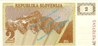 Slowenien - Slovenia 2 Tolar Banknote Slowenien - Slovenia , 2 Tolarjev Schein von 1990 in unc - kfr -