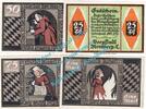 Serienscheine DE 4 Scheine kpl. Blomberg , Notgeld Set mit 4 Scheinen in kfr. M-G 120.2 , Westfalen von 1921 -
