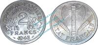 Frankreich - France 2 Francs Frankreich - France , Münze 2 Francs von 1943 -Axt und Ähren- KM.904.1 -