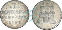 Hamburg bis 1871 1 Schilling Kleinmünze Hamburg , Ein Schilling -Burg- von 1855 , J.51.b -- 0582 -
