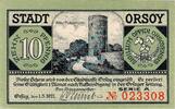 Serienscheine DE 10 Pf. Orsoy , Notgeld 10 Pfennig Schein unc-kfr. M-G 1026.1 , RHL - Westfalen 1921 -