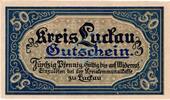 Kleingeld 1914-1922 50 Pf. Luckau , Notgeld 50 Pfennig Schein in unc-kfr. Ti.4225.05.36 , Brandenburg 1917 -