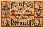 Kleingeld 1914-1922 50 Pf. Grossalmerode , Notgeld 50 Pfennig Schein unc-kfr. Ti.2500.05.15 , Hessen o.D. V -