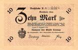 Großnotgeld 1918 DE 10 Mk. Lennep , Banknote 10 Mark Schein f-kfr. Geiger 315.06.b , Rheinland 1918 Grossno -