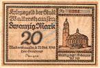 Großnotgeld 1918 DE 20 Mk. Waltershausen , Banknote 20 Mark Schein gbr. Geiger 538.02 , Sachsen 1918 Grossn -