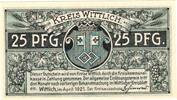 Kleingeld 1914-1922 25 Pf. Wittlich , Notgeld 25 Pfennig -blau- unc-kfr. Ti.8030.10.25 , Rheinland 1921 Ver -