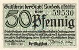 Kleingeld 1914-1922 50 Pf. Landeck , Notgeld 50 Pfennig Schein unc-kfr. Ti.3825.10.21 , Schlesien 1921 Verk -