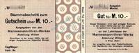 Großnotgeld 1918 DE 10 Mk. Witten , Banknote 10 Mark Schein unc-kfr.E Geiger 563.02 , Westfalen o.D. -