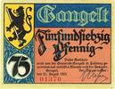 Serienscheine DE 75 Pf. Nr.3 Gangelt , Notgeld 75 Pfennig Schein Nr.3 unc-kfr. M-G 406.1 , Westfalen 1921 -