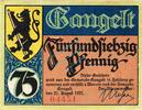 Serienscheine DE 75 Pf. Nr.2 Gangelt , Notgeld 75 Pfennig Schein Nr.2 unc-kfr. M-G 406.1 , Westfalen 1921 -