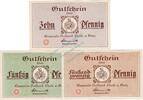 Serienscheine DE 3 Scheine kpl. Thale , Notgeld Set mit 3 Scheinen unc-kfr. M-G 1320.3.a , Sachsen Anhalt 1917 -