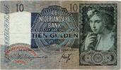 Niederlande 10 Gulden Banknote Niederlande , 10 Gulden Schein 1940-42 -Junge Frau re- gbr. P.56 -
