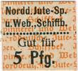 Kleingeld 1914-1922 5 Pf. Schiffbek , Notgeld 5 Pfennig Schein unc-kfr. Ti.6495.05.01 , Schleswig o.D. Ver -
