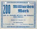 Inflation 1923 DE 200 Mia. Mk. Menden , Banknote 200 Milliarden Mark Schein unc-kfr.E Keller 3516.d , Westfalen -