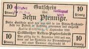 Kleingeld 1914-1922 DE 10 Pf. Halle Cröllwitz , Notgeld 10 Pfennig Schein unc-kfr. Ti.2745.05.21 Sachsen 1919 -