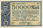Inflation 1923 DE 50.000 Mk. Düren , Banknote 50.000 Mark Schein L-gbr. Keller 1140... Rheinland 1923 Inflati -