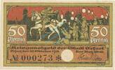 Kleingeld 1914-1922 50 Pf. Erfurt , Notgeld 50 Pfennig Schein unc-kfr. Ti.1755.105.05 , Thüringen 1918 Verk -