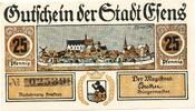 Kleingeld 1914-1922 DE 25 Pf. Esens , Notgeld 25 Pfennig Schein unc-kfr. Ti.1795.05.02 , Niedersachsen o.D. Ve -
