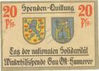 Winterhilfsspende 20 Pf. Winterhilfsspende , 20 Pfennig Schein L-gbr. Gau Ost-Hannover , Niedersachsen -