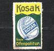 Göppingen 1 x Reklamemarke Reklamemarke Göppingen -Kosak feinste Ofenpolitur Dr.C. Gentner- unc-kfr. -0200- -