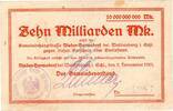 Inflation 1923 DE 10 Mia. Mk. 1923 Nieder Hermsdorf , Banknote 10 Millia... 14,90 EUR  Excl. 200,00 EUR Verzending
