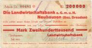 Inflation 1923 DE 200.000 Mk. 1923 Neuhausen , Banknote 200.000 Mark Sch... 49,90 EUR  Excl. 200,00 EUR Verzending