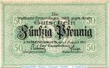 Kleingeld 1914-1922 DE 50 Pf. Notgeld der Stadt Emmendingen , 50 Pfennig Schein in kfr. Tieste 1705.05.32 -