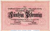 Kleingeld 1914-1922 DE 50 Pf. Notgeld der Stadt Emmendingen , 50 Pfennig Schein in kfr. Tieste 1705.05.28 -