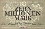 Großnotgeld Inflation 10 Millionen Mark Banknote Stadt Kiel , 10 Millionen Mark Schippen in L-gbr. Keller 2614.h 1923 -
