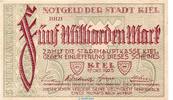 Großnotgeld Inflation 5 Milliarden Mark Banknote Stadt Kiel , 5 Milliarden Mark o. Kn. in gbr. Keller 2614.m von 1923 -