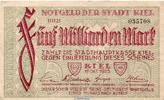 Großnotgeld Inflation 5 Milliarden Mark Banknote Stadt Kiel , 5 Milliarden Mark Schein in gbr. Keller 2614.m von 1923 -