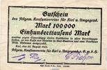 Großnotgeld Inflation 100.000 Mark Schein Banknote Konsumverein Kiel , 100.000 Mark Schein in gbr. Keller 2616.a von 1923 -