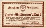 Großnotgeld Inflation 2 Millionen Mark Banknote Spar- und Leihkasse Kiel , 2 Millionen Mark Schein in gbr. Keller 2624 -