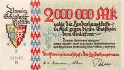 Inflation 1923 DE 2 Mio. Mk. Banknote Provinzialausschuss Kiel, 2 Millionen Mark Schein in kfr. Keller 4977.a -