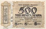 Inflation DE 500 Mio. Mk. Kreuznach & Meisenheim , Notgeld 500 Millionen Mark Schein in f-kfr. Ke.2814. -
