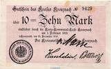 Großnotgeld Deutschland 10 Mark , Rs. OHNE Text Notgeld Stadt Kreuznach , 10 Mark -Rs. Ohne Text- in gbr. Geiger nicht belegt RR -