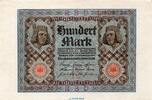Weimarer Republik Reichsbanknote , 100 Mark Schein 7-stellig , DEU-75.a, Ros.67, P.69, vom 01.11.1 100 Mk. 1920 1 bis 1-