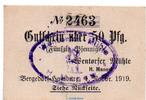 Notgeld Deutschland 50 Pfennig Schein Notgeld Wentorfer Mühle Bergedorf , 50 Pfennig Schein in kfr. Tieste 0440.35.02 -