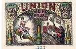 Seriennotgeld Deutschland 50 Pfennig Schein Notgeld H. Speck , Hotel Union Kiel 693.1.b , 50 Pfennig Schein in kfr. o.D. -