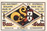 Seriennotgeld Deutschland 1 Mark Schein Notgeld Jungdeutscher Orden Marienburg 869.1 , 1 Mark Schein in kfr. o.D. DWP -